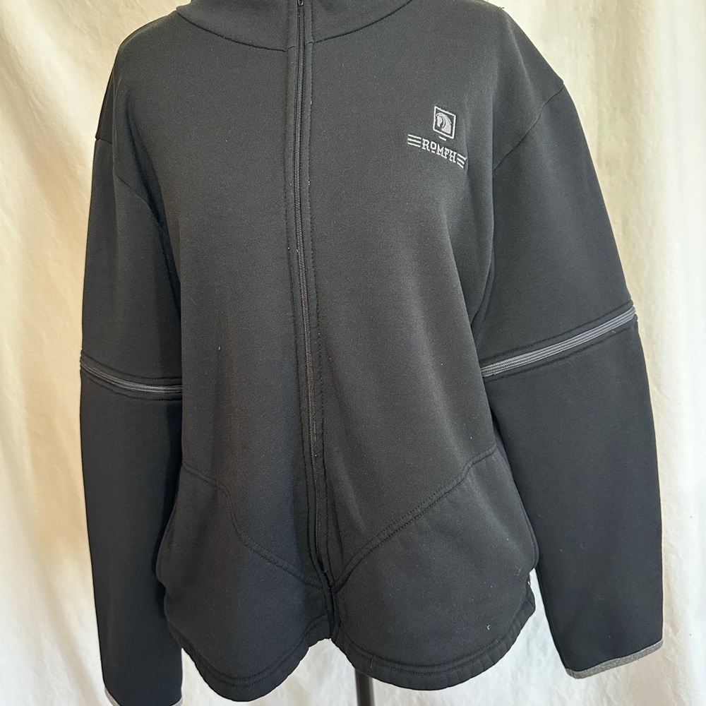 Dark Gray Fleece Zip Jacket with Zip Off Sleeves